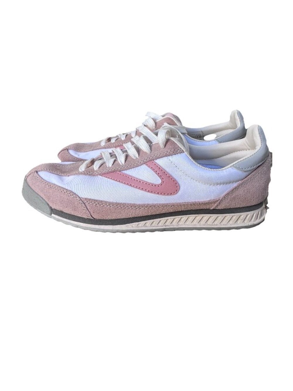 TRETORN Womens 8 M Rawlins Retro Leather Sneaker Shoes Blush Pink And White